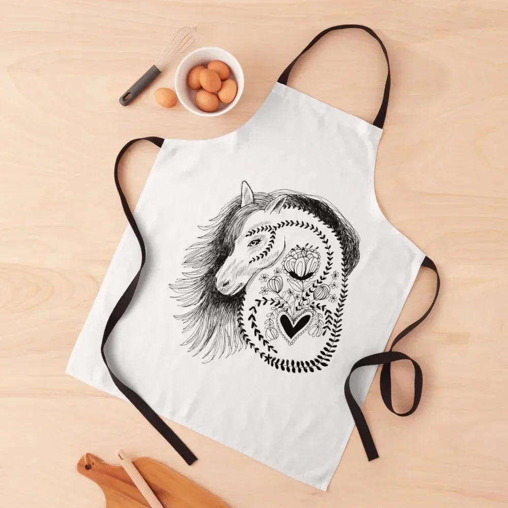 Horse power Apron Kitchen Chef Kitchens Woman Bib For Kitchen Apron