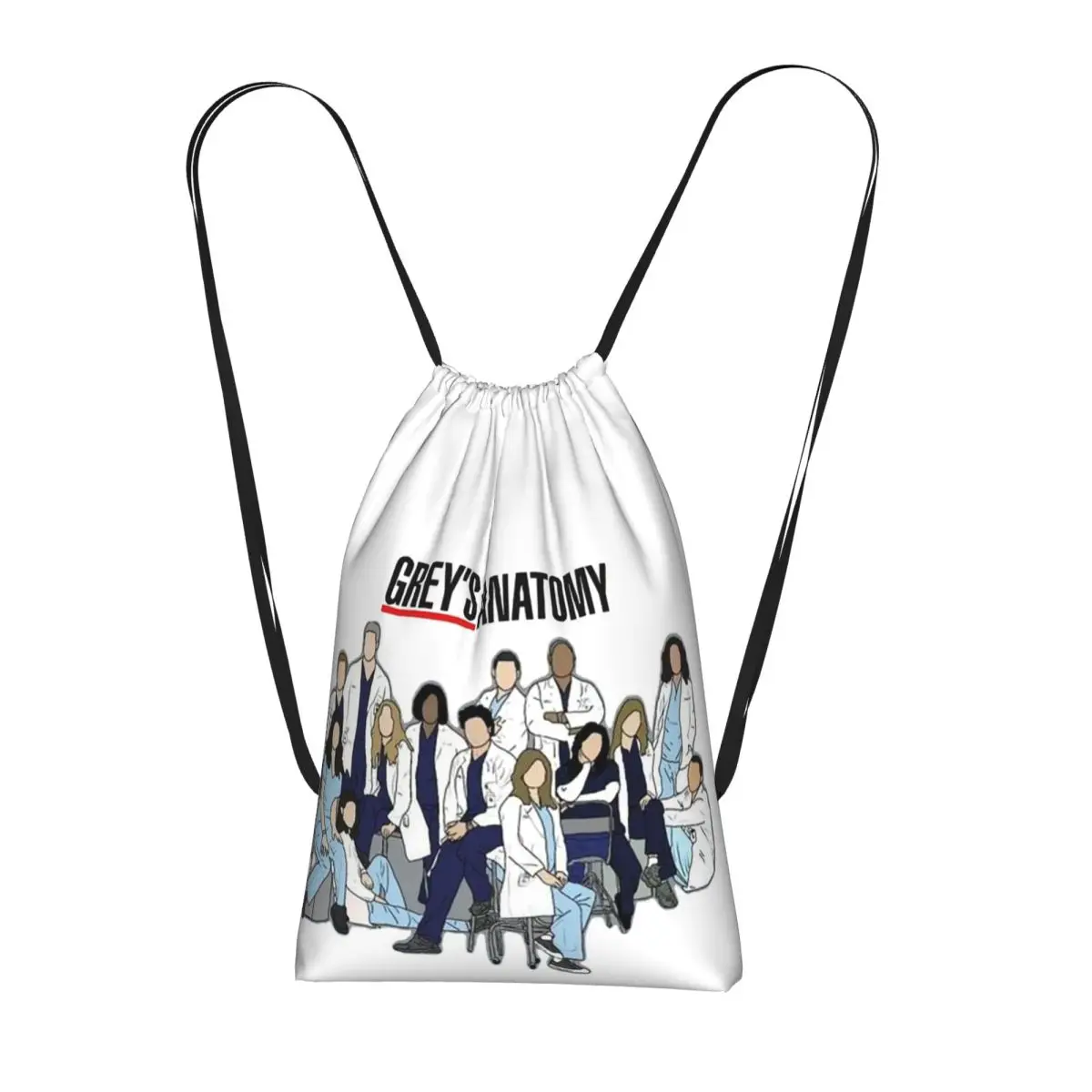 Greys Anatomy Seasons Drawstring Backpack Sports Gym Bag Lightweight Foldable Storage Drawstring Bag for Men Women