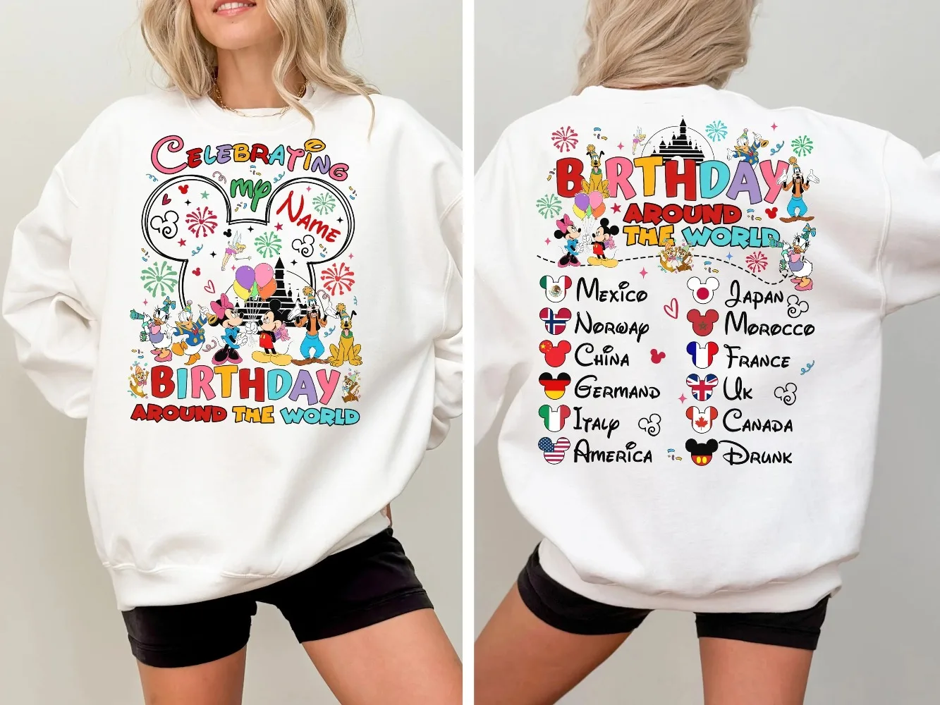 Epcot الاحتفال بعيد ميلادي حول العالم قميص عيد ميلاد ديزني كاسل ديزني عيد ميلاد الأسرة رحلة ديزني مطابقة المحملة #2