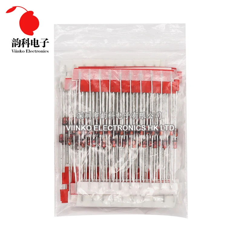 140pcs 1W Zener Diode Kit DO-41 3.3V-24V 14Values Each 10pcs DIY Sample Set New