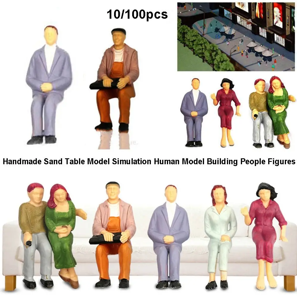 10/100pcs 1:200/1:150/1:100 Sand Table Model Mixed Color 1:75/1:50/1:30/1:25 Scale Building People Mixed Pose Handmade