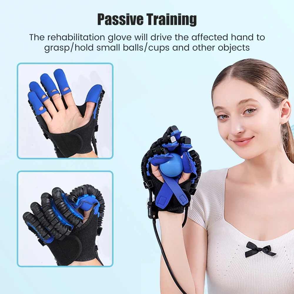 Left & Right Hand Finger Rehabilitation Exerciser Robot Gloves Stroke Hemiplegia Cerebral Infarction Training Therapy Equipment