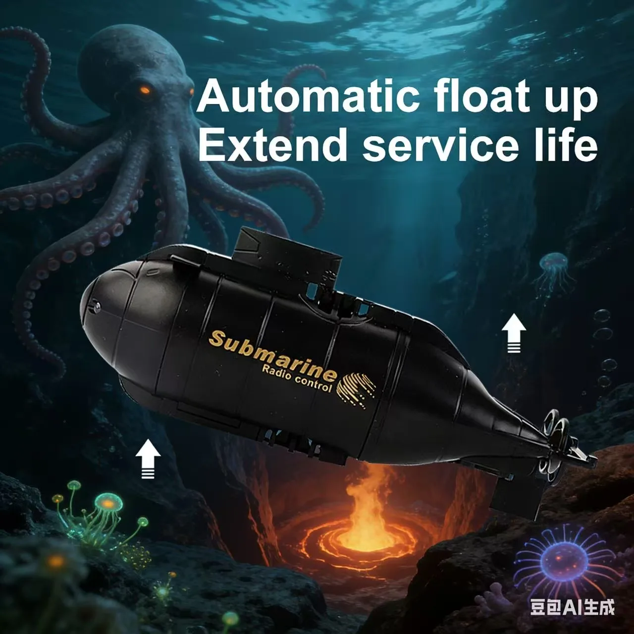 2025 Children Birthday Gift Speedboat Submarine Boat Simulation Mini Ship Electric Diving Model Remote Control Waterproof Toy