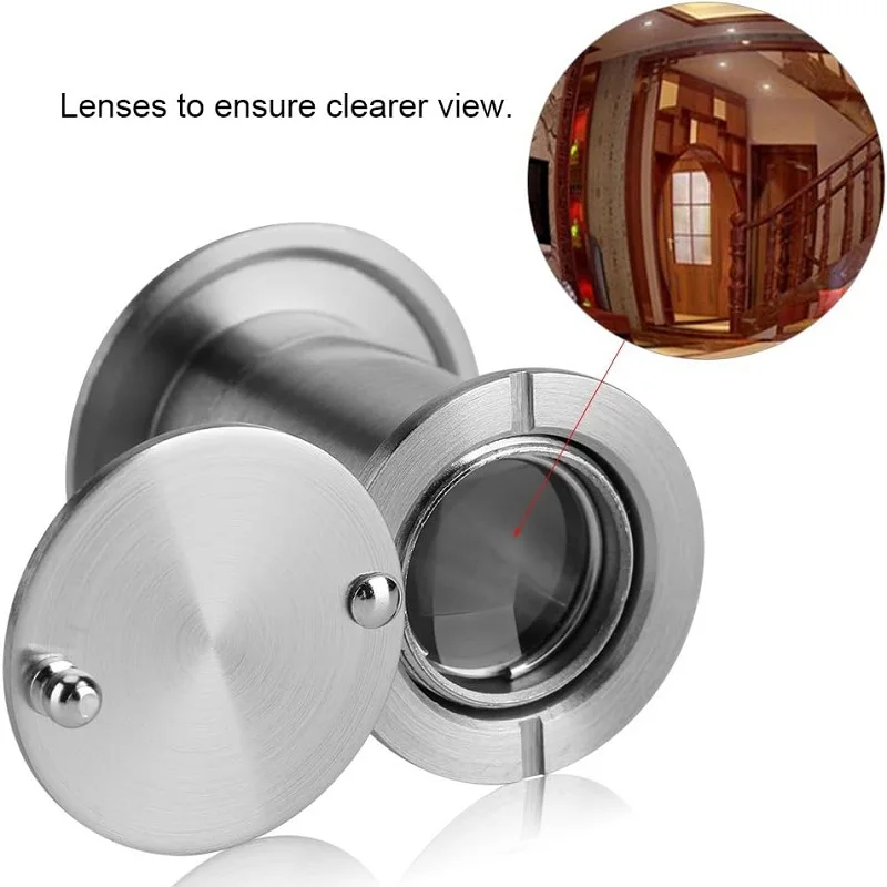 Door viewer, Super Angle Lens, For Indoor and Outdoor Entrance Doors, Dimensions: Diameter 16 mm, Door Thickness: 40-75 mm