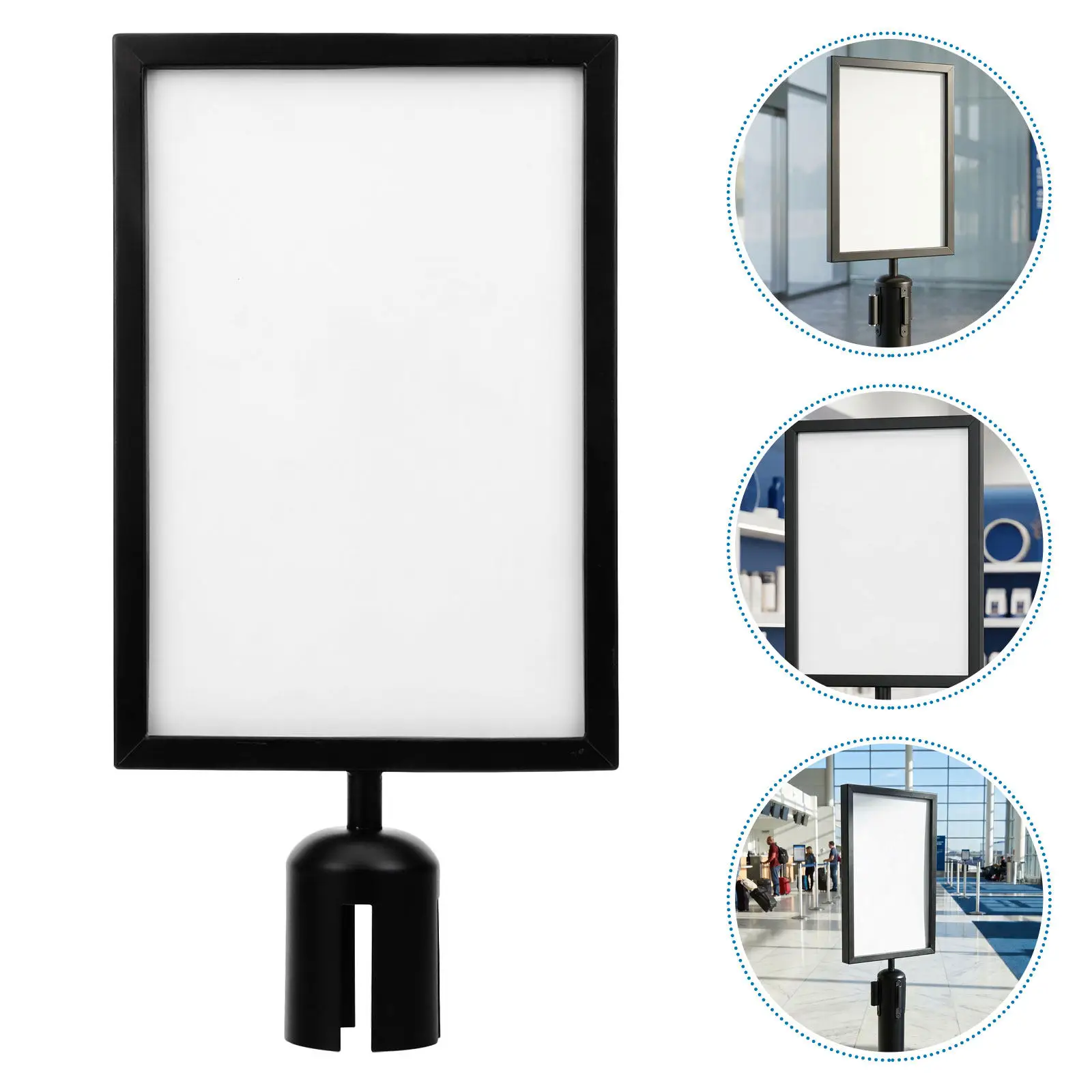 Stanchion Sign Holder 13.4x12.6 Inch A4 Poster Display Frame Portrait Type for Airport Retractable Queue Barrier Crowd Control