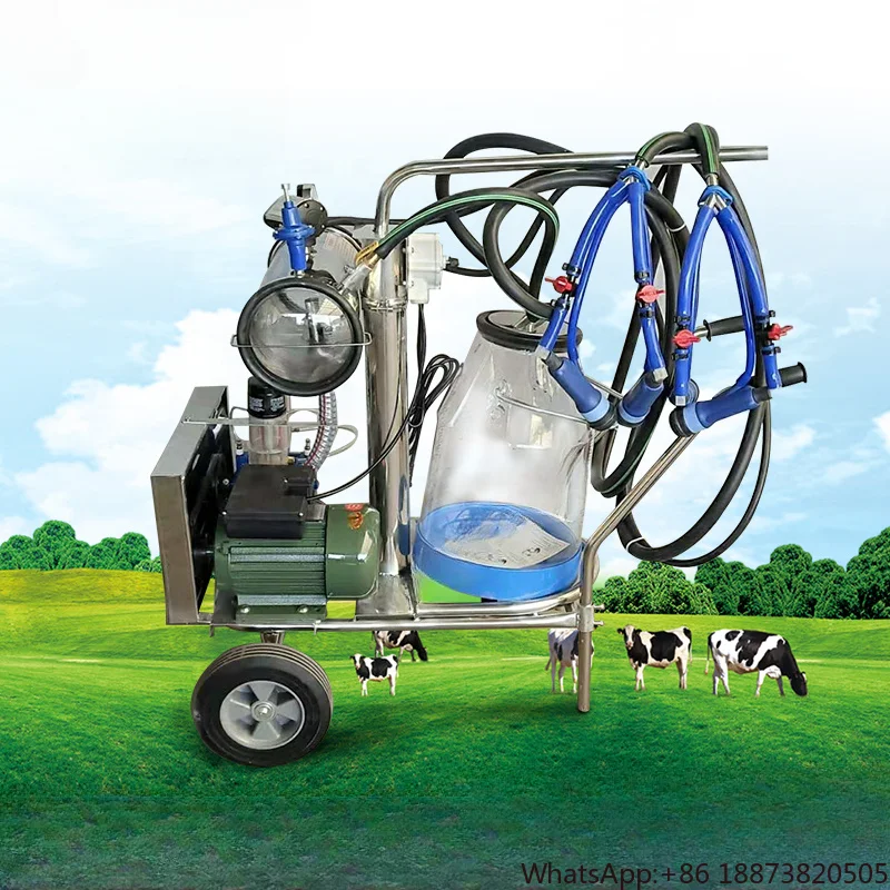 new design milking machine for cows vacuum dairy farm milker collection pump portable stainless steel without plasticizers