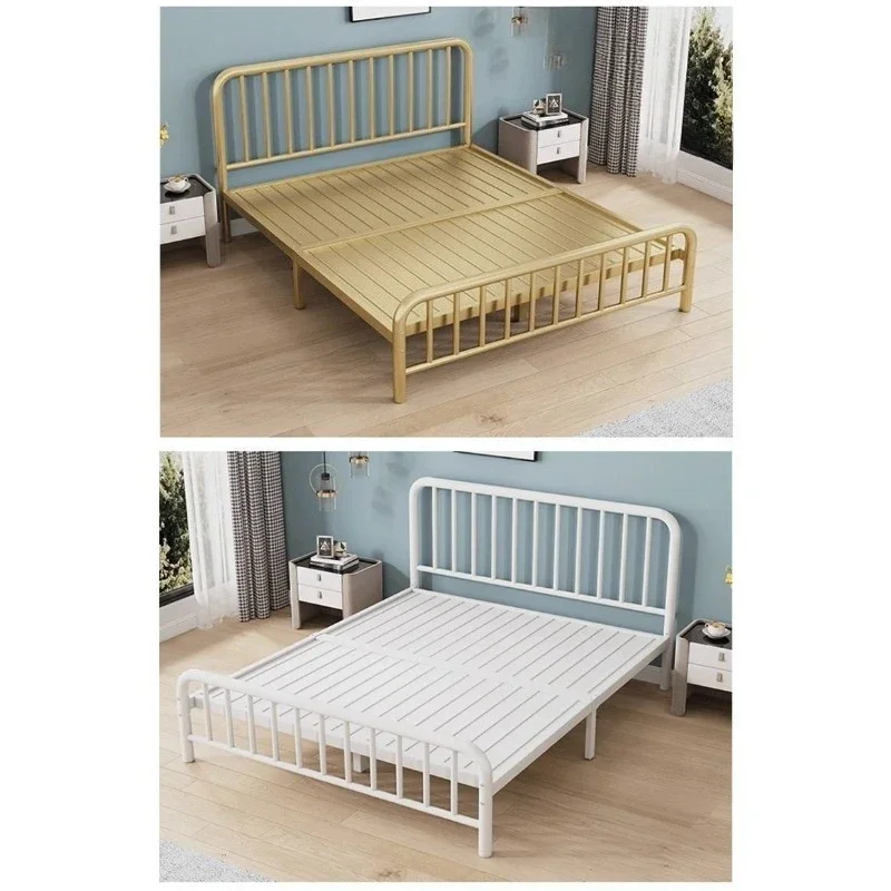 European wrought iron bed 1.8 double bed, household rental room 1m economical reinforcement thickened 1.5 children