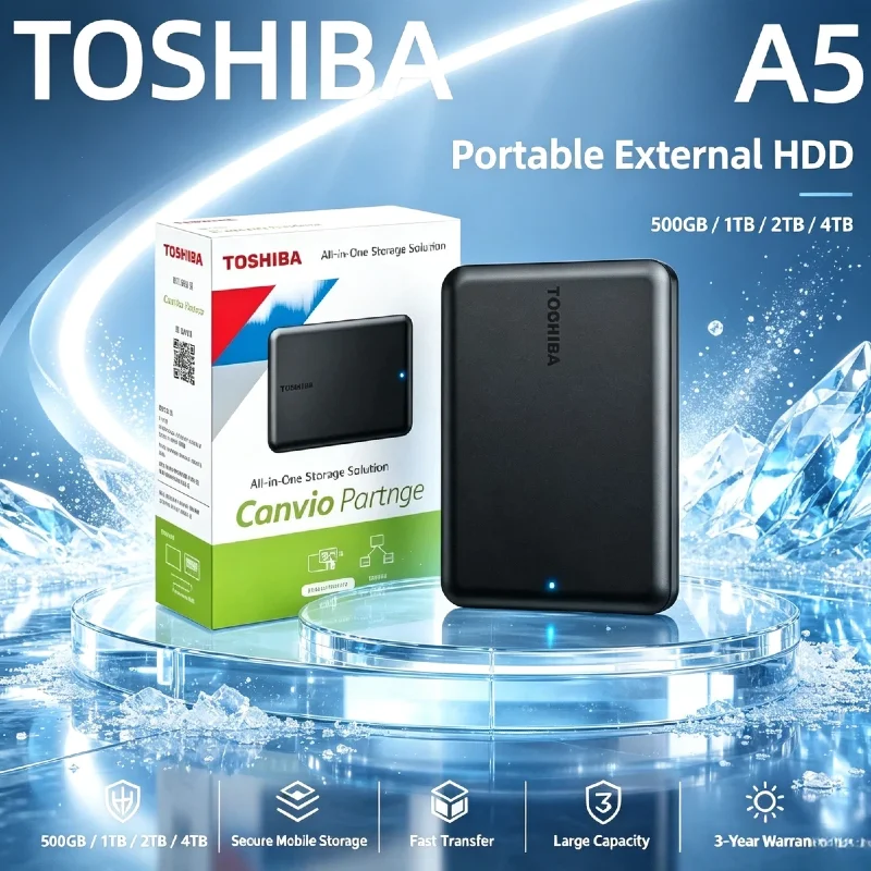 Toshiba Canvio Basics A5 2TB Portable Hard Drive USB3 2 Gen1 2 5 Lightweight For Desktop PC Laptop PS5 Backup Storage Pro Max