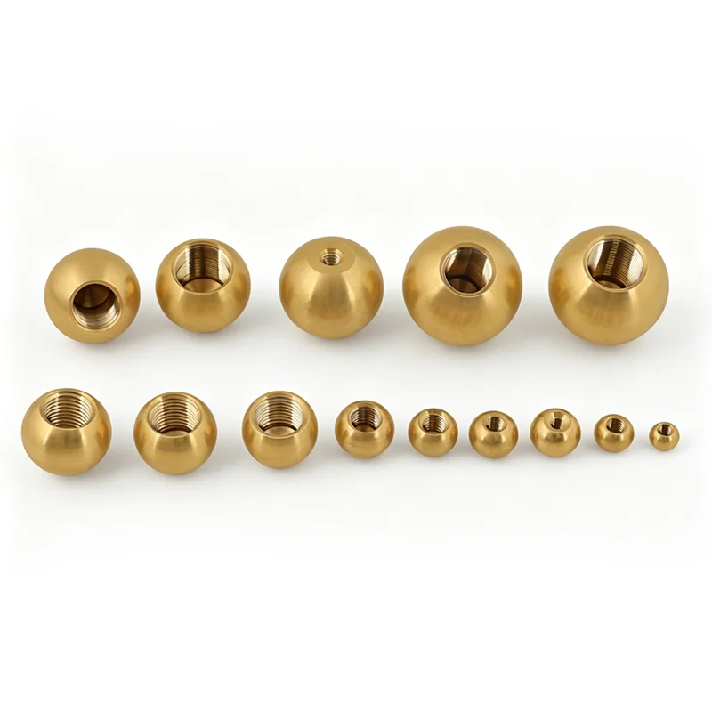1-100Pcs/lot Brass Copper Ball M3 M4 M5M6 M10M12 Spherical Nut Inner Thread Round Ball Nuts Round Screw Caps Decorative Nut Lamp