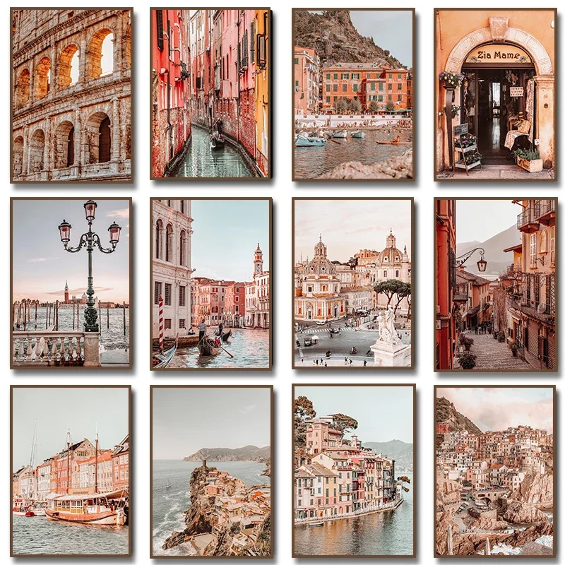 إيطاليا سينك تيري منازل ملونة السفر المشارك قماش طباعة ديكور المنزل #1