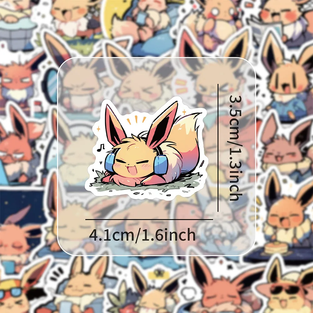 10/30/50PCS Pokemon Cute Kawaii Eevee Sticker Cartoon Funny Graffiti Waterproof Decal Kids Toy Gift DIY Stationery Box Notebook