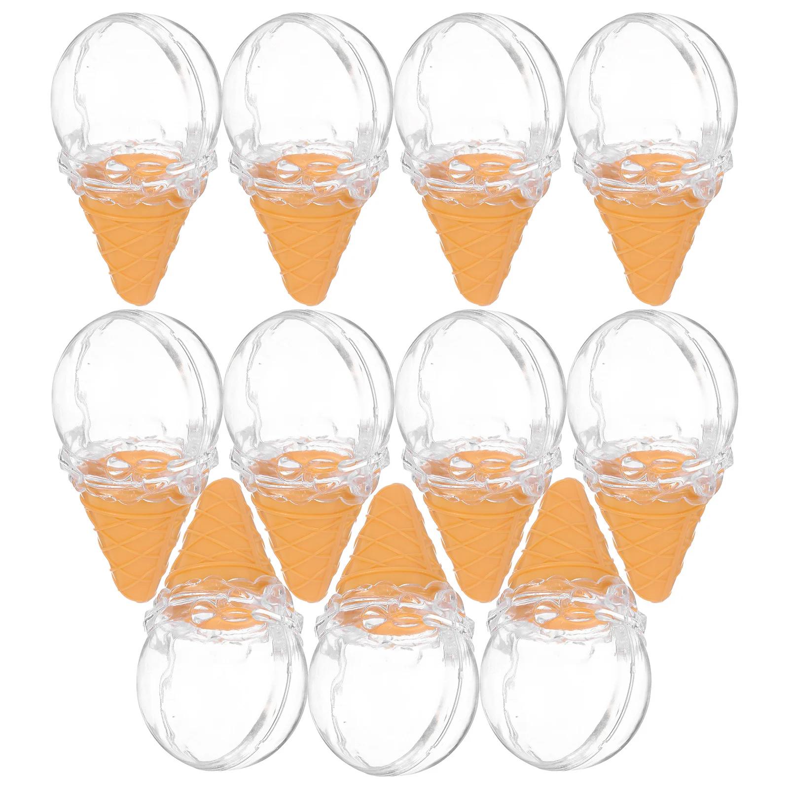 

16Pcs Plastic Ice Cream Favor Boxes Clear Round Candy Containers Party Snack Treat Storage Wedding Gift Packaging