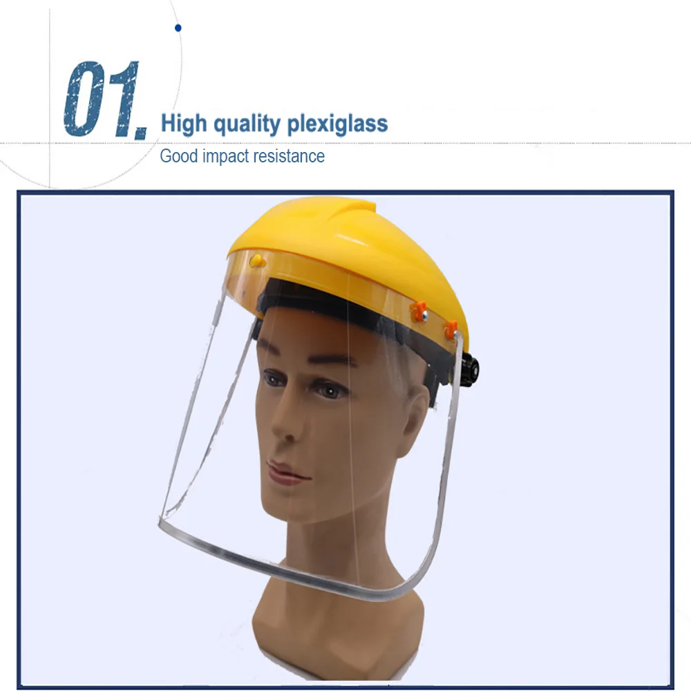 Transparent Full Face Shield Safety PVC Head-mounted Eye Screen Hat Eye Protection Face Mask Motorcycle Face Mask