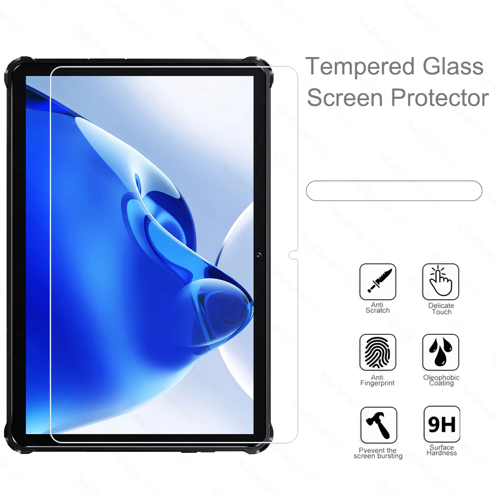 2 Pieces Scratch Proof HD Tempered Glass Screen Protector For Oukitel RT5 6 7 TITAN 5G 10.1 OKT3 10.51-inch Rugged Tablet Film