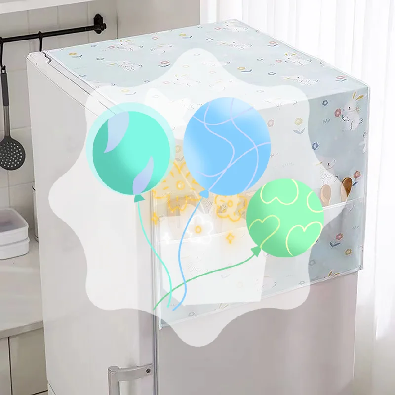 Refrigerator Covers Dustproof Storage Bag Washing Machine Cover Washable PEVA Covers Household Storage Organization Home