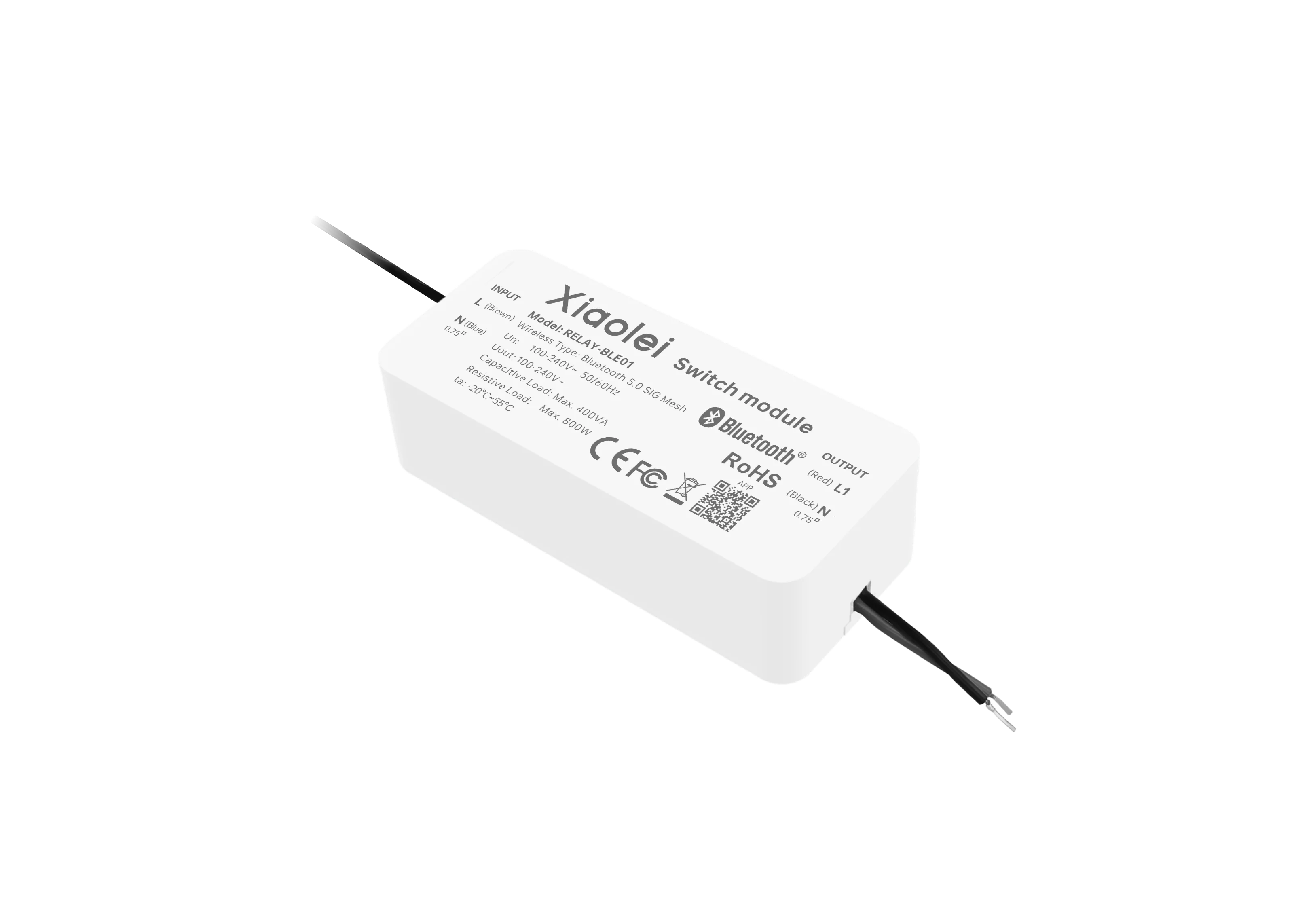 RELAY-BLE BLE 5.2 SIG Mesh Relay Switch Module 100-240V AC Max 10A Overload Protection Smart Light Curtain Control