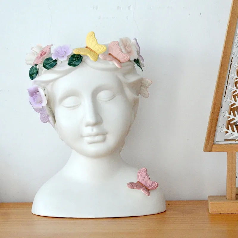 Nordic Vases Girl Creative Ceramic Living Room Entrance Home Decoration Gift Desktop Vase Ваза Macetas Floreros Home Decor