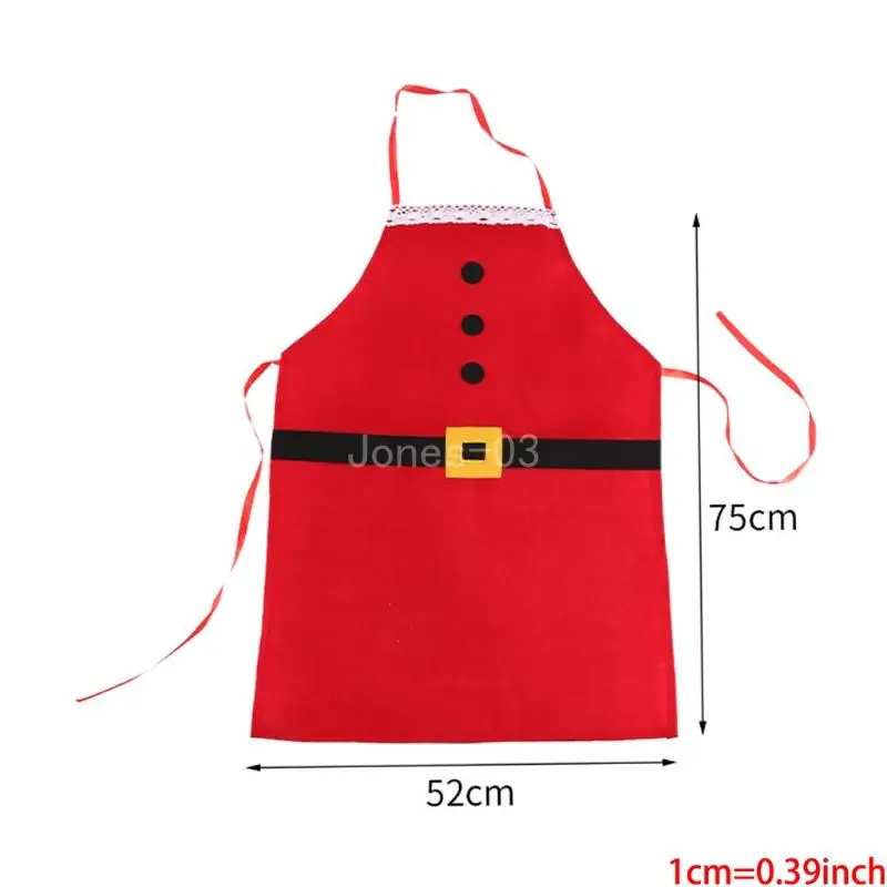 Q6PE Christmas Apron Adult Elf Aprons Santa Apron Adjustable for Xmas Party Chef Cook