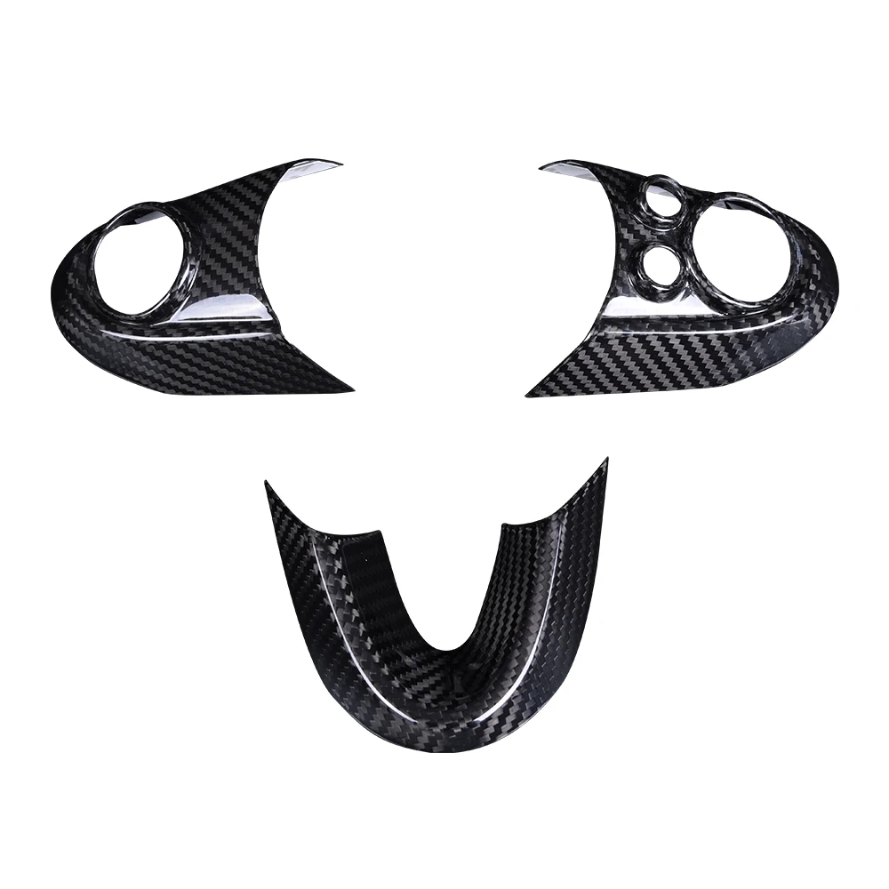 Carbon Fiber Car Steering Wheel Panel Button Stickers for F54 Clubman F55 5 Doors F56 3 Doors F60 Countryman Accessories 2024