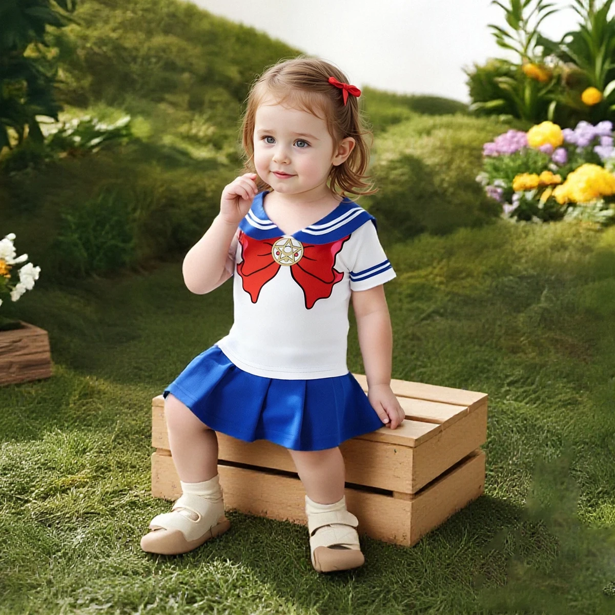 Disfraz de Sailor Moon para bebé, disfraz de Anime Usagi Tsukino, Carnaval, Halloween, ropa de cumpleaños, mono bonito JK Cos para recién nacido