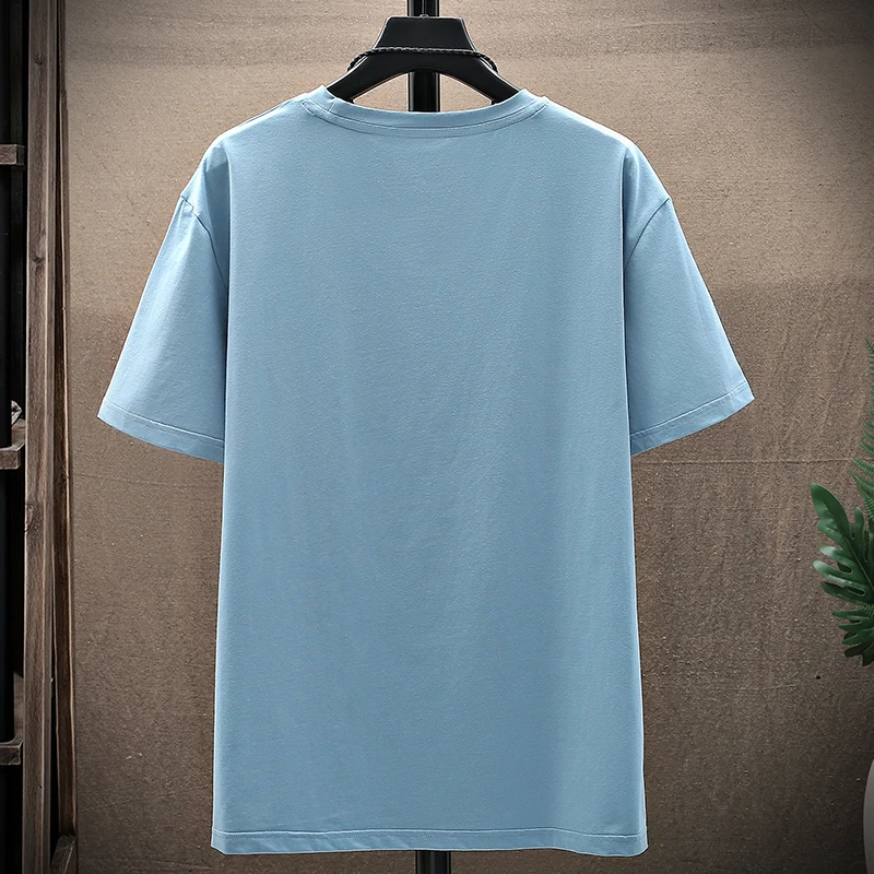 Summer 2022 New Printing Stylish Short Sleeve T-shirt Men's Trendy Loose Thin Crew Neck Tshirt Korean Style Tee Tops