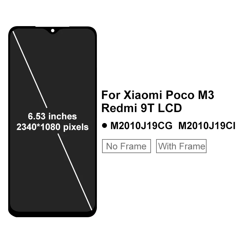 IPS LCD For Xiaomi POCO M3 Display LCD Touch Screen Digitizer For POCO M2010J19CI LCD Replacement Parts M2010J19CG Display