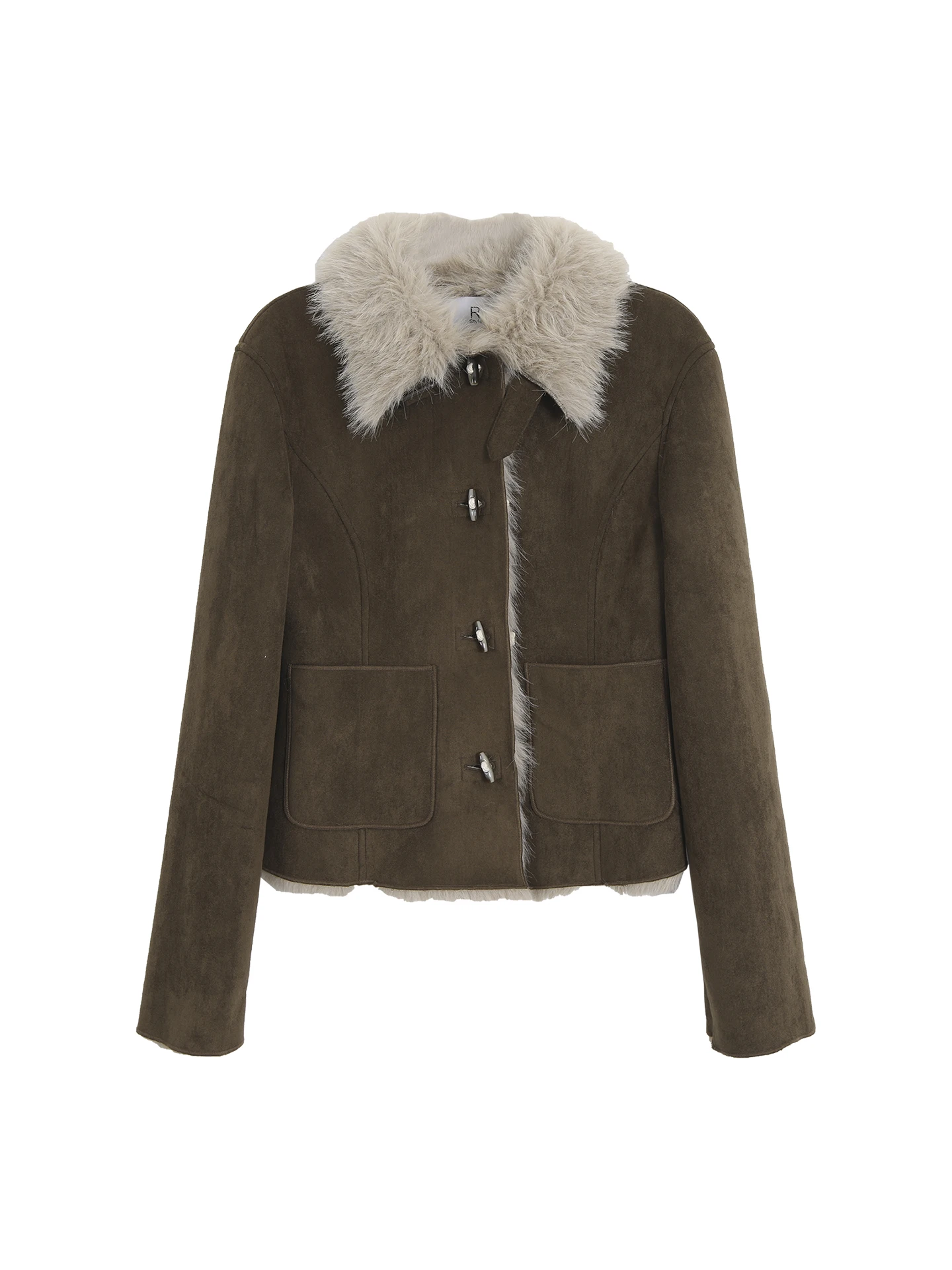 معطف نسائي أنيق من القطيفة باللون الأحمر، موديل خريف وشتاء جديد، سترة قطنية جذابة جداً بلون القهوة #2