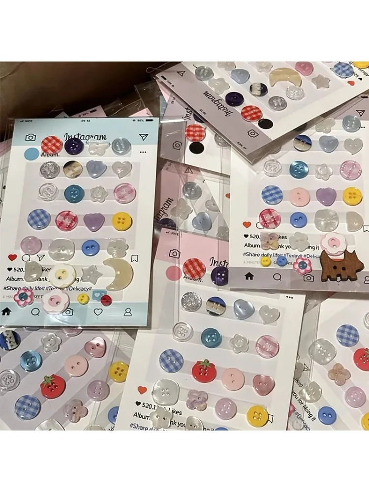 Boutons en plastique couleur crème de style coréen, artisanat, bricolage, Scrapbooking, bouton de couture mignon, accessoires pour vêtements au hasard, 10 à 100 pièces