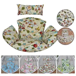 Solid Color/floral/stripe Hanging Swing Egg Chair Cushion Cover+ Outdoor Pillow Case Garden Lounger Cushion Cover with Cotton