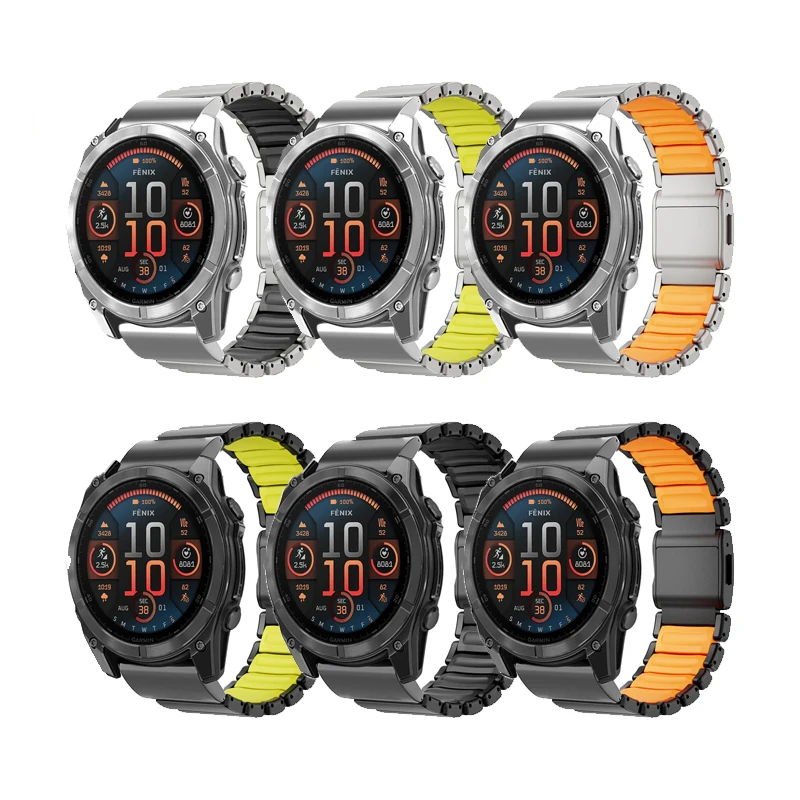 �y�Z�[�����z26mm�N�C�b�N�t�B�b�g�����`�^���o���h Garmin Watch Fenix 8 7X Pro Tactix 7 EPIX Pro 51mm Enduro 3 2X Instinct 3 2X 50mm�Ή��X�g���b�v