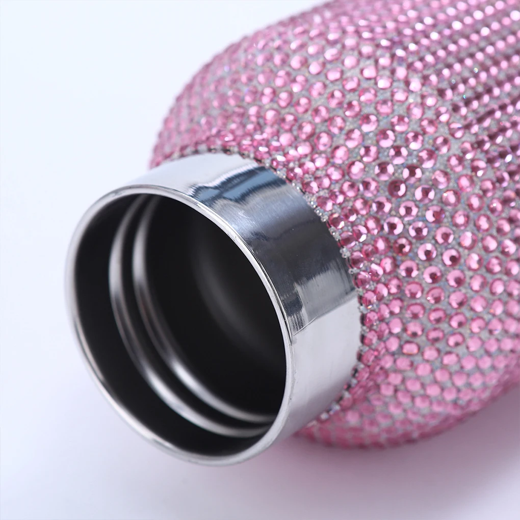 2024 New 750ml Bling Diamond Thermos Bottles Portable Glitter Rhinestone Water Bottle Crossbody Stainless Steel Thermal Flask