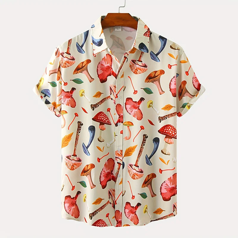 Men's 3D Printed Casual Shirts Plants Mushroom Graphic Collection