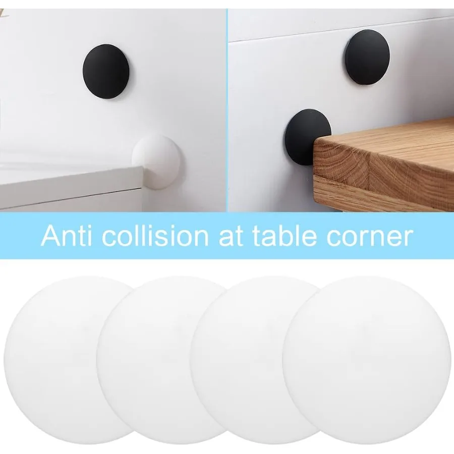 3.15 "protetor de parede de batente de porta 4 peças branco macio silicone maçaneta da porta buffers mudo e à prova de choque protetor de parede com auto-adhe