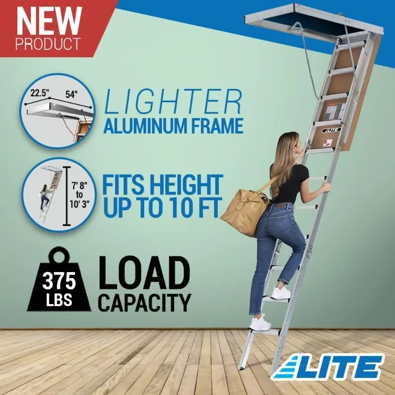 LITE 10-Foot Aluminium Attic Ladder 56