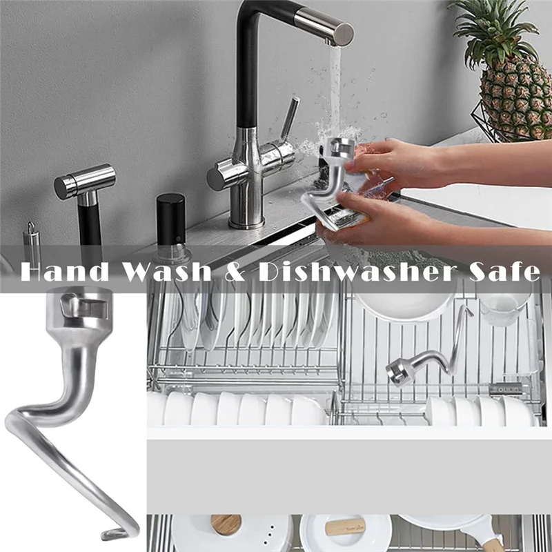 Gancho de massa espiral para kitchenaid 4.5-5 quart misturador de cabeça inclinada, substituição de gancho de massa para acessório kitchenaid