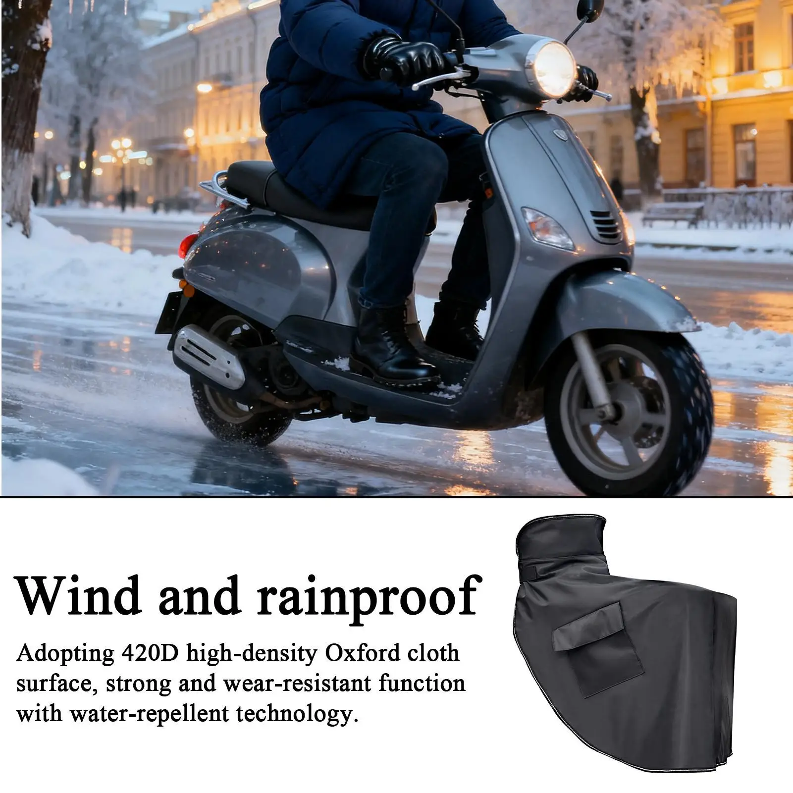Scooter Apron Thick Winter Warm Waterproof Scooter Leg Protector E-Bike Apron Blanket Protector For Winter Drive Snowy Day Mud