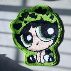 Tufted Fluffy The Powerpuffs Girls Rug Cartoon Anime Blossom Bubbles Buttercup Girl Loung Rug Irregular Soft Carpet Home Decor