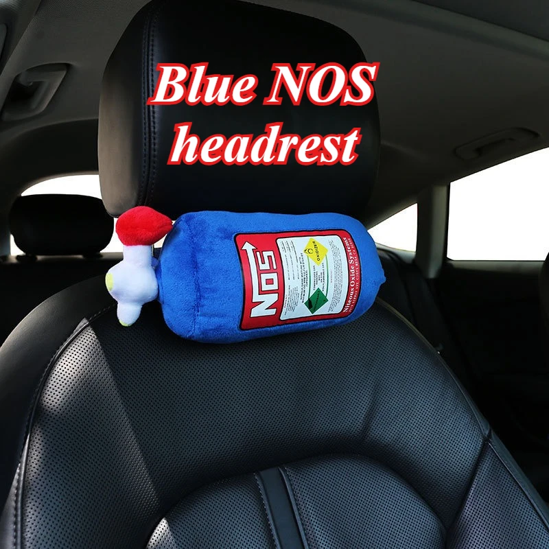 New Car Neck Pillow Car Headrest for Driver Front NOS Nitrous Oxide Bottle Car Decor Headrest Cushion Plush Pillow Auto Parts