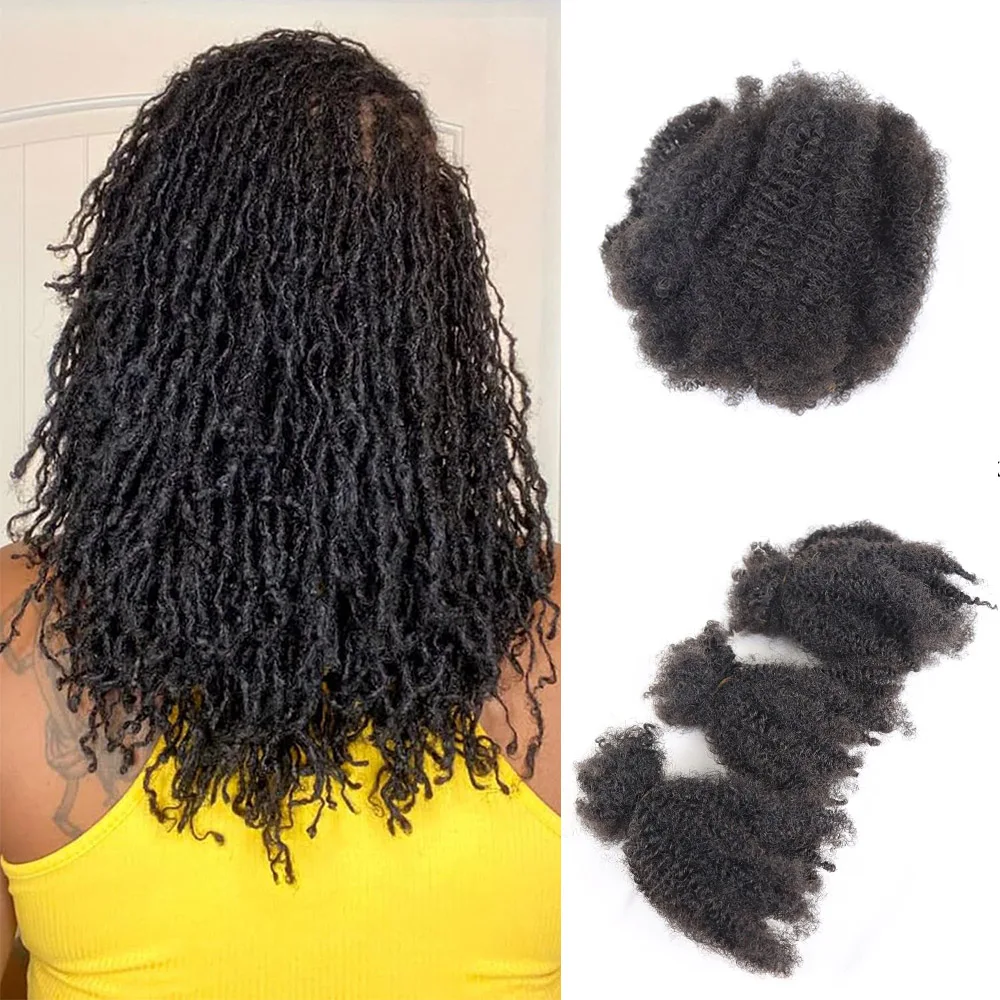 

Afro Kinky Bulk Human Hair for Braiding Hair Remy Hair Extension Loc for Dreadlock Repair Twist Kinky Curly Locs Braids 50g