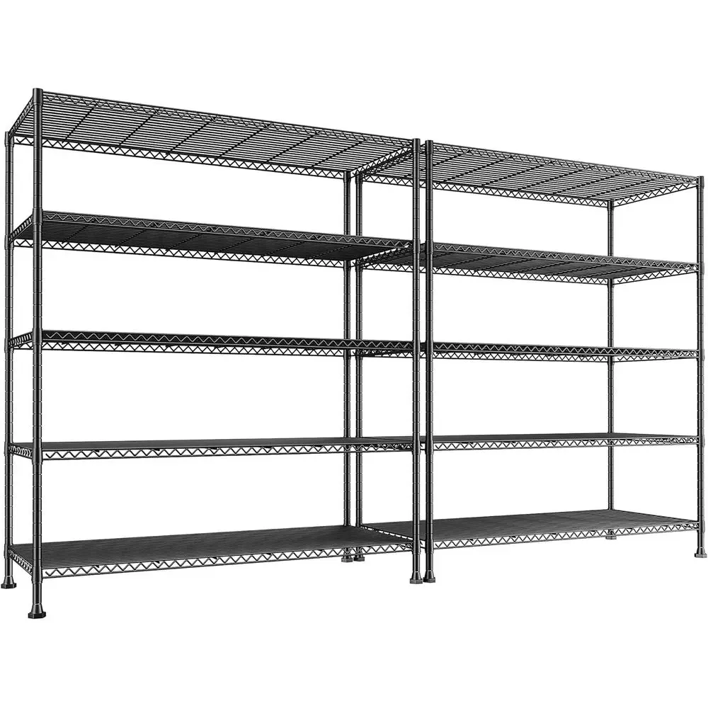 

5-Tier Adjustable Metal Wire Shelving, 45.5W x 71H x 17.7D, 2-Pack Kitchen Storage Racks
