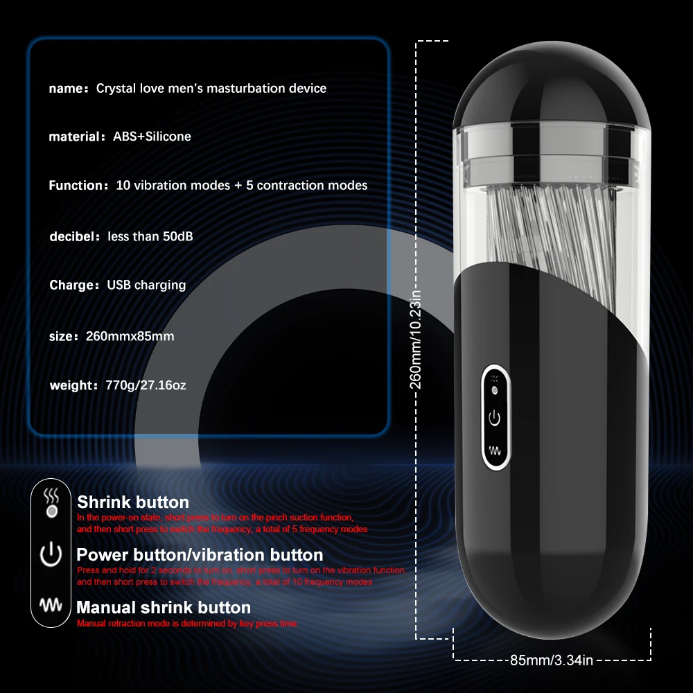 Automatic Male Masturbation Artificial Vaginal Vibrator Sex Machine Toy Blowjob Sucking Masturbator for Men Tools Adult Toys view 6