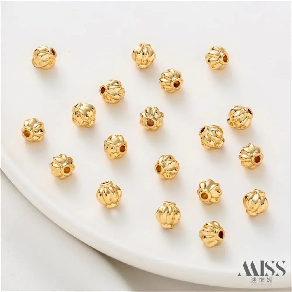 

14K Gold-plated Lantern Beads DIY Accessories Scattered Beads Handmade Bracelets Necklaces Jewelry Accessories Materials