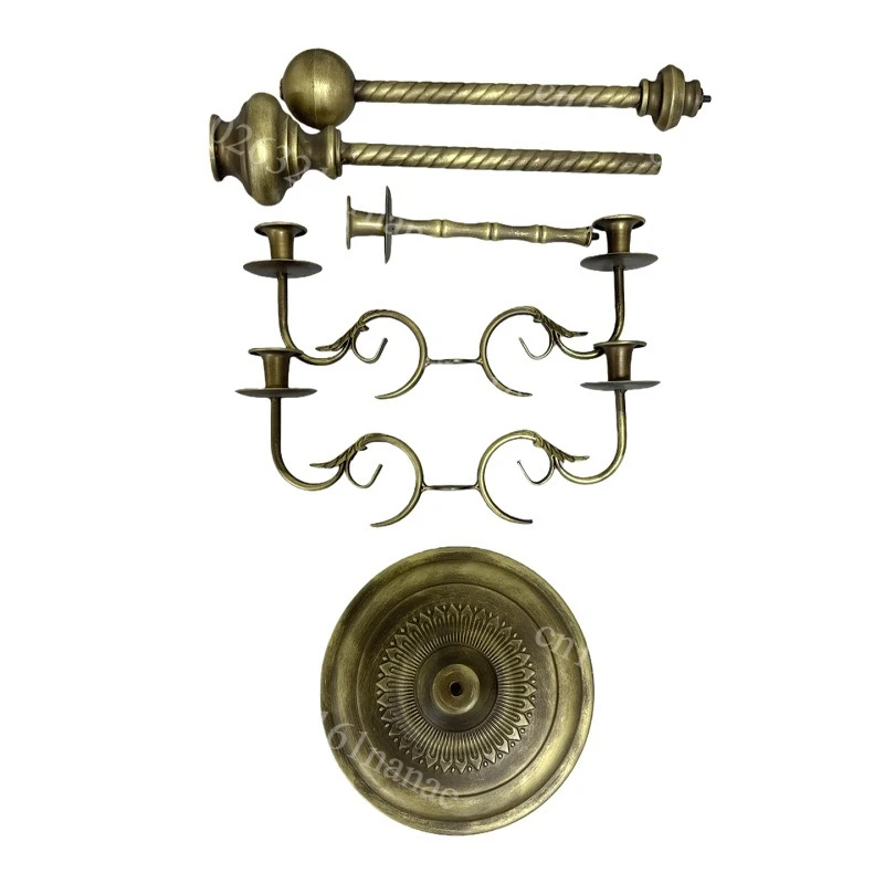 5 Branch Candelabra Bronze Finish Candle Holder Iron Vintage Candlesticks Freestanding Decorations for Wedding Living Room