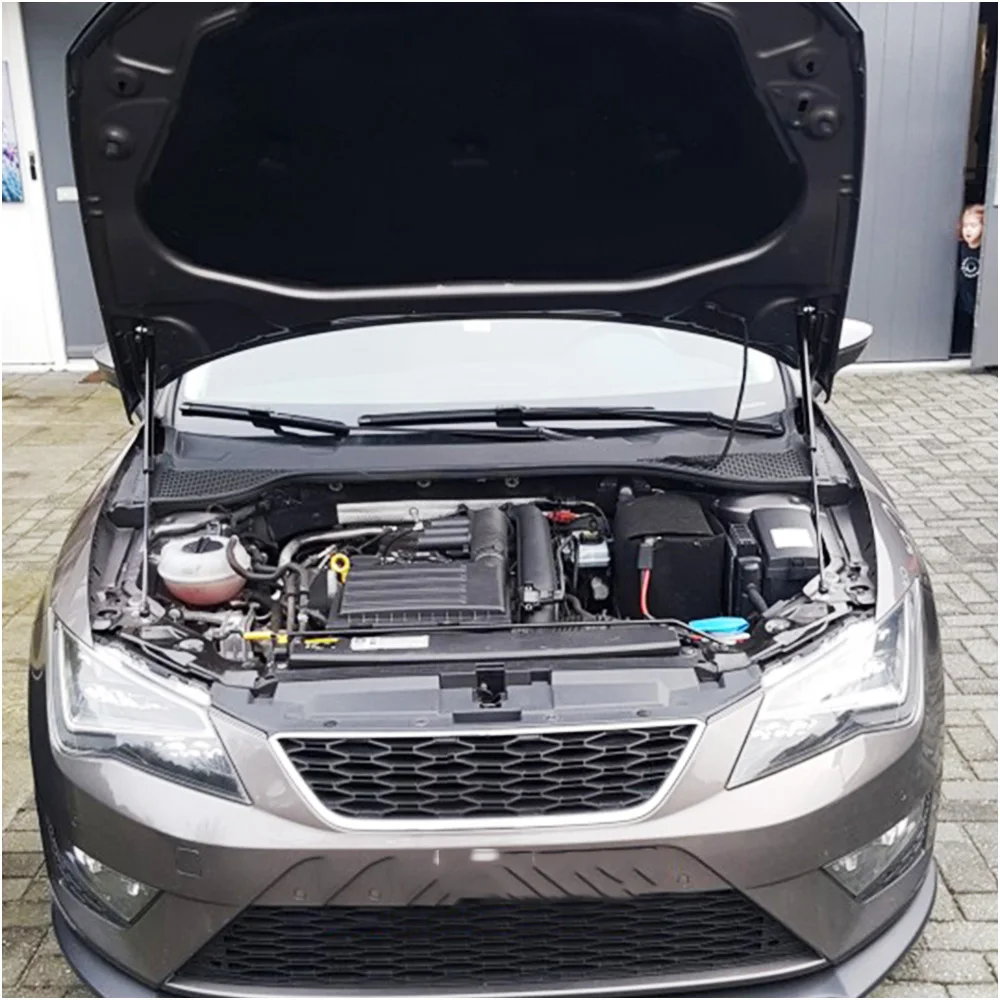 Dla SEAT Leon MK3 2012-2019 Przednia maska silnika Modyfikacja amortyzatorów gazowych z włókna węglowego Podnośnik Amortyzator Akcesoria Absorber — zdjęcie 6