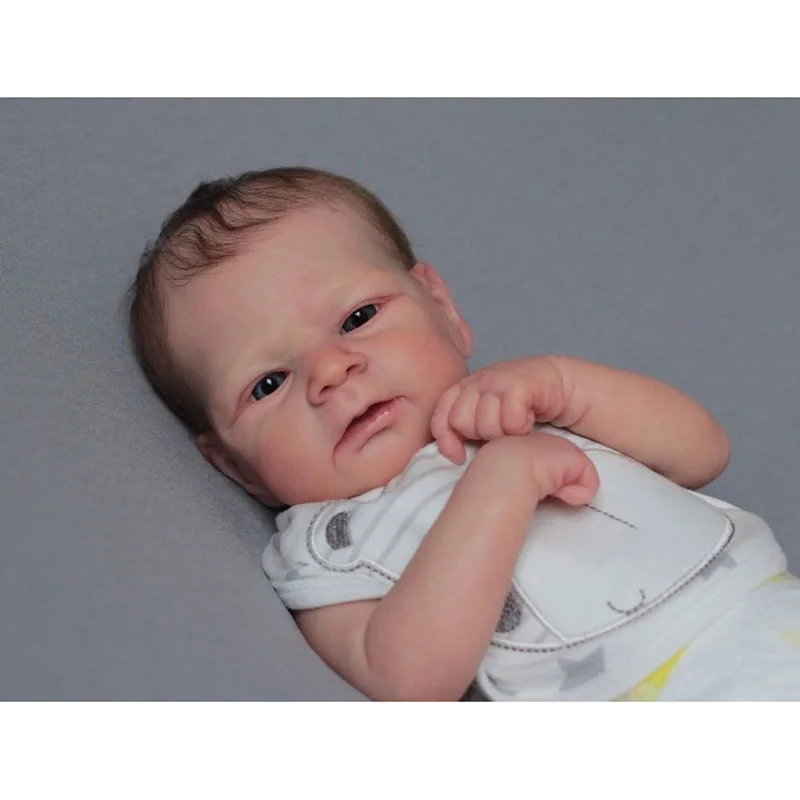 45CM Elijah Newborn Baby Size Already Finished Reborn Baby Doll 3D  Skin Visible Veins High Quality Handmade Doll