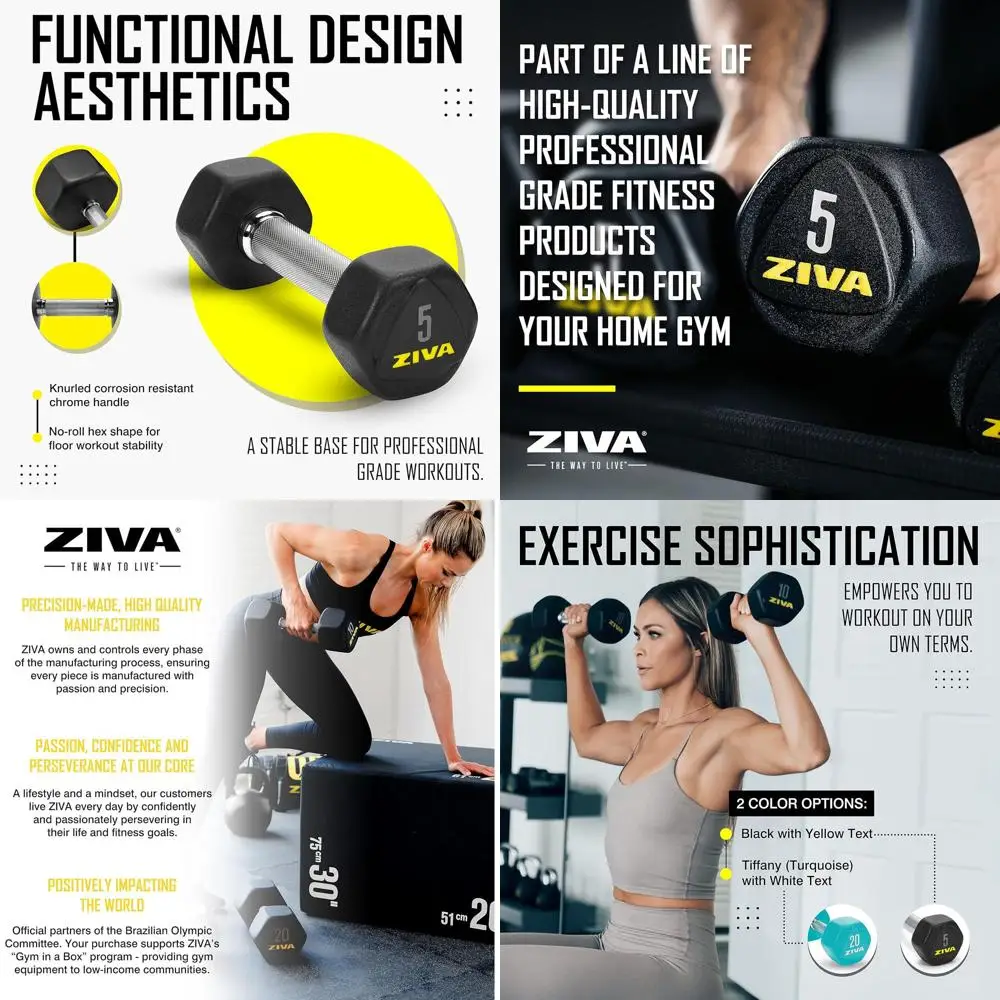 دمبل سداسية من الدرجة التجارية - مطلية بالمطاط لتدريب القوة واستخدام صالة الألعاب الرياضية المنزلية (25-50 رطلاً، تباع في أزواج)