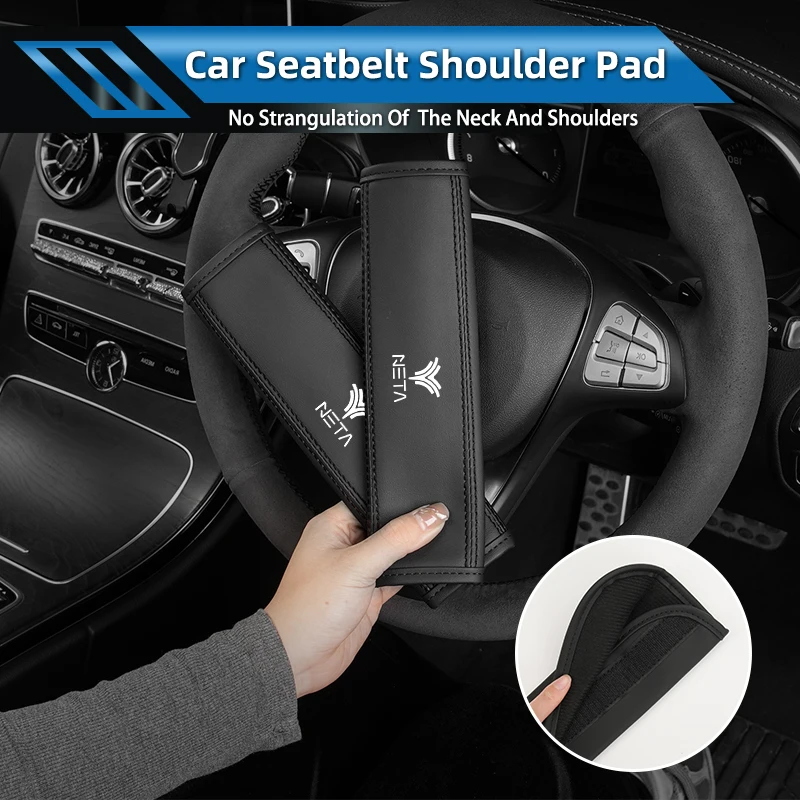 

Car Pu Leather Seat Belt Safety Belt Cover Shoulder Protector Auto Accessories For NETA Luxgen Ora Exeed Iveco VGV