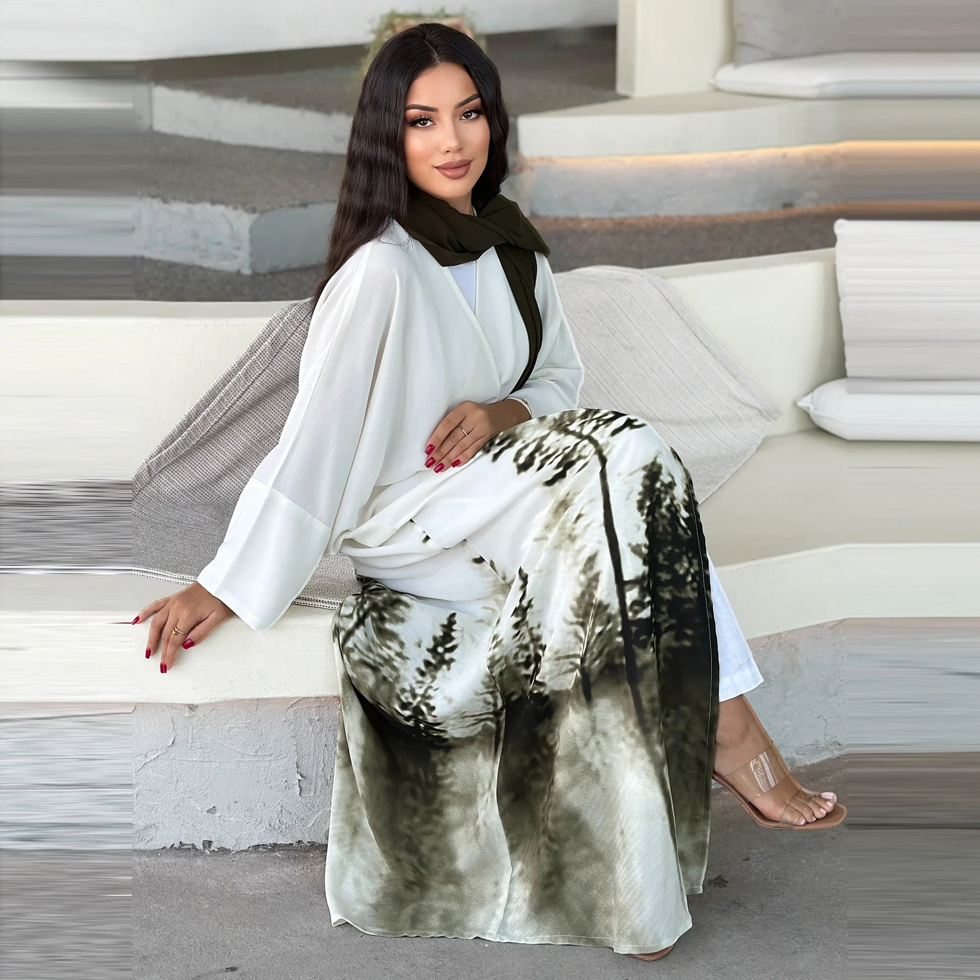 Ramadan 2024 Summer Luxury Open Abaya Long Sleeve Kimono Abaya Dubai Muslim Modest Dress Islam Clothing Abayas For Women Kaftan