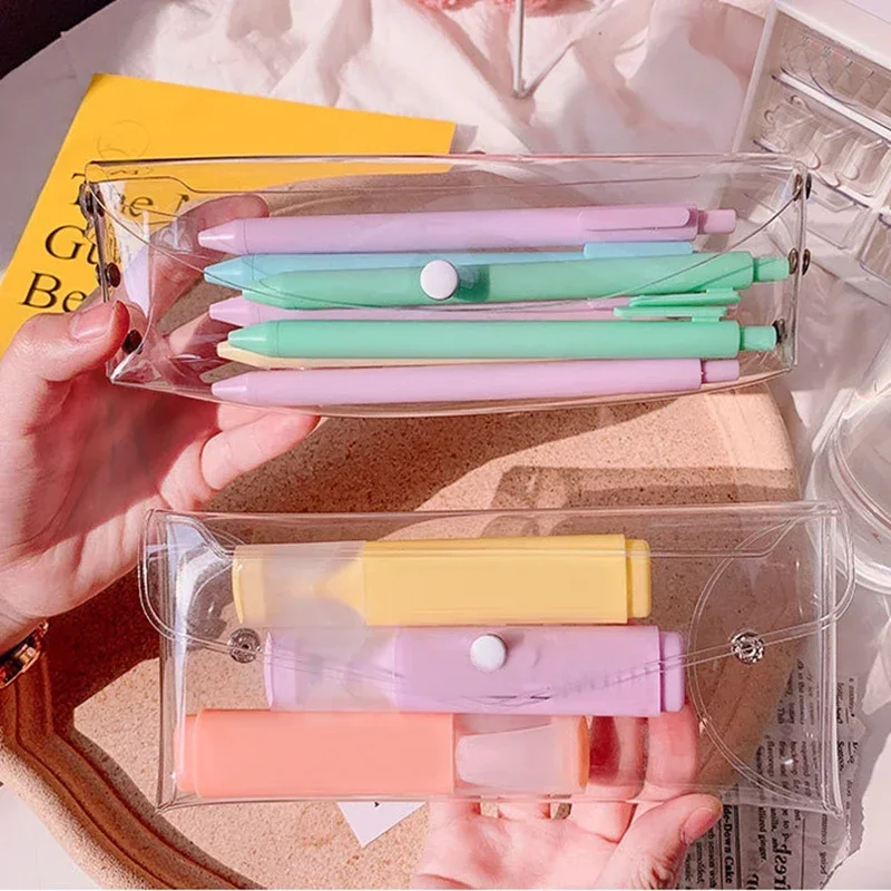 

1 Pc Transparent Women Cosmetic Bag PVC Waterproof Hasp Make Up Bag Travel Washing Makeup Organizer Beauty Case Pencil Bag