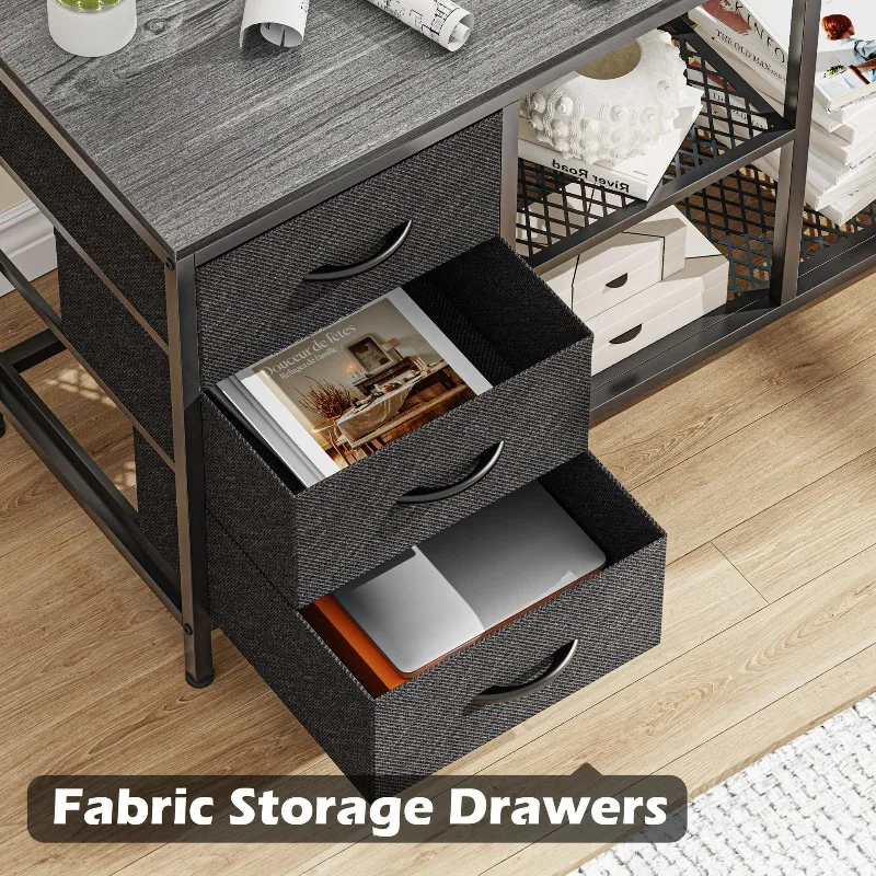 โต๊ะคอมพิวเตอร์มุมห้อง ดีไซน์ทันสมัย เรียบง่าย พร้อมชั้นวางหนังสือ